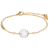 Guess stainless steel goldplated fantasiearmband met hanger met kristal voor dames