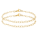 Armbänder aus Edelstahl, vergoldet, Mutter/Tochter, Herz