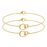 Stainless steel goldplated armbanden set voor dames
