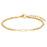 Stainless steel goldplated armbanden set met hanger hart voor dames