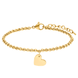 Stainless steel goldplated armbanden set met hanger hart voor dames