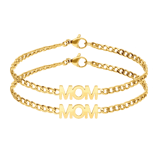 Stainless steel goldplated fantasiearmband met letterhanger voor dames