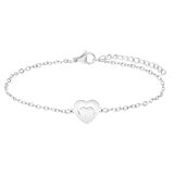 Stainless steel armbanden Moeder/Dochter hart koord zwart