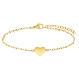 Stainless steel goldplated armbanden set hart voor dames