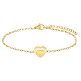 Stainless steel goldplated armbanden set hart voor dames