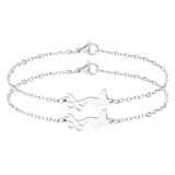 Armbänder aus Edelstahl, Mutter/Tochter, Schmetterling