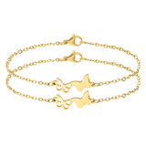 Stainless steel goldplated armbanden set met hanger voor dames