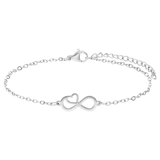Stainless steel armbanden Moeder/Dochter infinity/hart