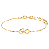 Stainless steel goldplated armbanden set hart voor dames