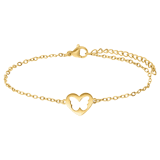 Armbänder aus Edelstahl, vergoldet, Mutter/Tochter, durchbrochenes Herz
