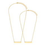 Stainless steel goldplated ketting met hanger graveerplaat voor dames
