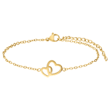 Stainless steel goldplated armbanden set hart voor dames