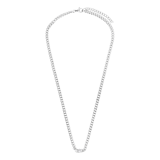 Halskette aus Edelstahl mit Gourmetglied und Zirkonia