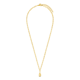 Halskette aus Edelstahl, vergoldet, Closed-Forever-Glied, Buchstabe „B“