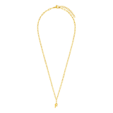 Stainless steel goldplated ketting met hanger letter F voor dames