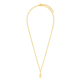 Halskette aus Edelstahl, vergoldet, Closed-Forever-Glied, Buchstabe „S“