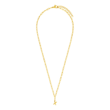 Halskette aus Edelstahl, vergoldet, Closed-Forever-Glied, Buchstabe „X“