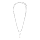 Halskette aus Edelstahl, doppeltes Closed-Forever-Glied mit Perle