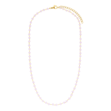 LuLu Jewels stainless steel goldplated ketting met rozenkwarts voor dames
