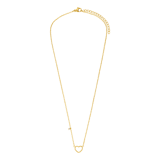 Stainless steel goldplated ketting met hanger open hart voor dames
