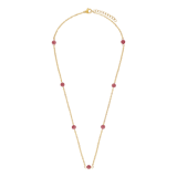 Stainless steel goldplated ketting met hanger rhodoniet voor dames
