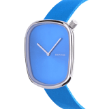 Bering horloge met stoffen band blauw 18040-308