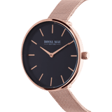Donna Mae horloge mesh band rose-kleurig