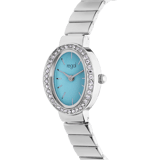 Regal Armbanduhr, blaues, mit Zirkoniasteinen besetztes Zifferblatt.