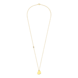 Zilveren goldplated ketting met hanger graveerplaat hart met zirkonia voor dames