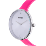 Donna Mae horloge met roze leren band en zirkonia