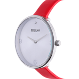 Donna Mae horlog magenta leren band en zirkonia