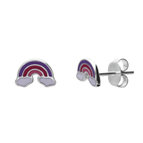 Set aus Halskette und Ohrstecker für Kinder aus 925er Silber, Regenbogen