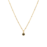 Stainless steel goldplated ketting met hanger geboortesteen Augustus voor dames