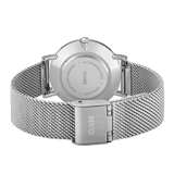 CLUSE - Minuit horloge zilverkleur stainless steel mesh band