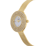 Regal dames horloge goldplated, drie rijen zirkonia