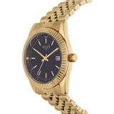 Regal Armbanduhr, Gold, mit schwarzem Zifferblatt