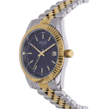 Regal Armbanduhr, zweifarbig, mit blauem Zifferblatt