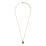 Stainless steel goldplated ketting met hanger met zirkonia voor dames