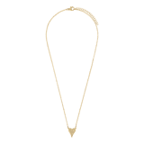 Stainless steel goldplated ketting met hanger hart met zirkonia voor dames