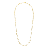 Zilveren goldplated ketting paperclip