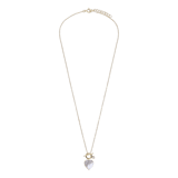 Zilveren goldplated ketting hanger hart parel