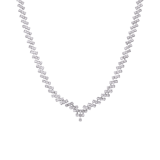 Silberfarbenes Modeschmuckset, Halskette und Ohrringe, ST