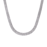 Silberfarbenes Modeschmuckset, Halskette und Ohrringe