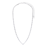 Silberfarbenes Modeschmuckset, Halskette und Ohrringe, DU