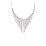 Silberfarbenes Modeschmuckset, Halskette und Ohrringe