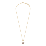 Stainless steel goldplated ketting met hanger met rozenkwarts voor dames