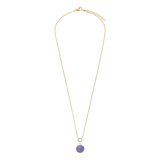 Stainless steel goldplated ketting met hanger met blue lace agaat voor dames