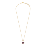 Halskette aus Edelstahl, vergoldet, mit Amethyst