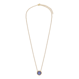 Stainless steel goldplated ketting met hanger met blue lace agaat voor dames
