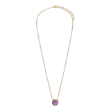 Halskette aus Edelstahl, vergoldet, mit Amethyst